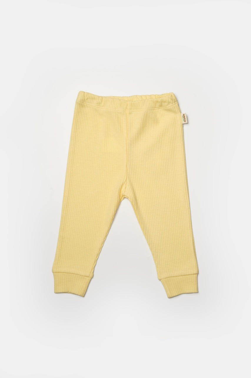 Set 2 pantaloni Bamboo, galben, BabyCosy, 50%bumbac+50% bambus