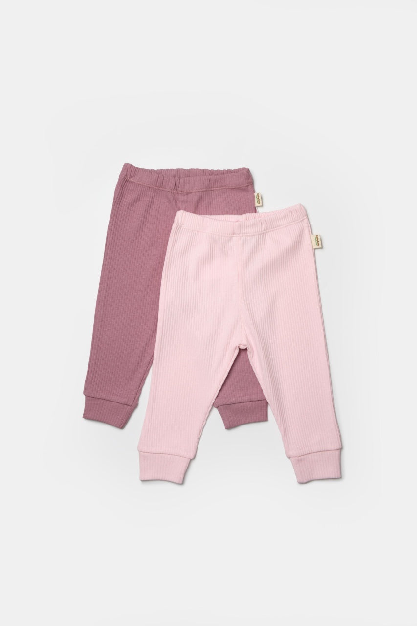 Set 2 pantaloni Bamboo, roz, BabyCosy, 50%bumbac+50% bambus