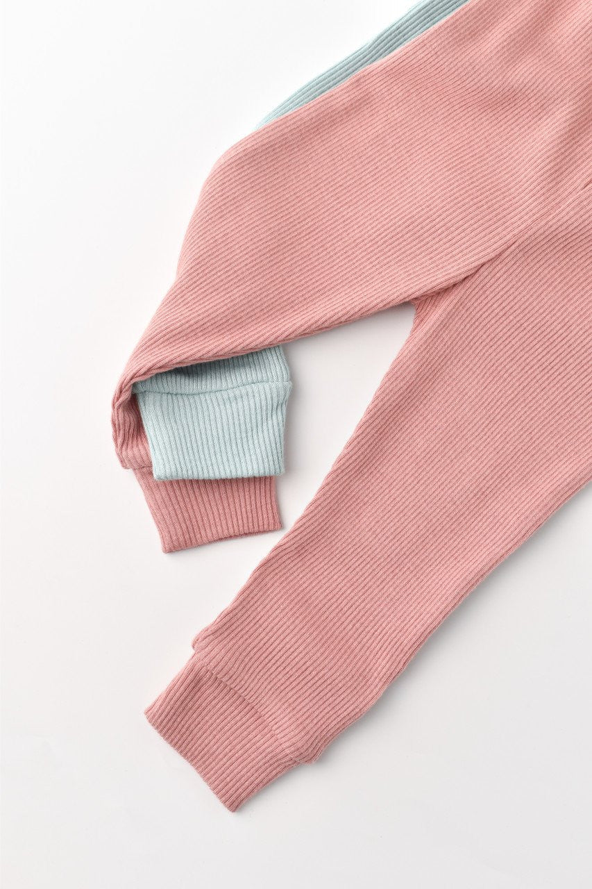 Set 2 pantaloni bebe unisex din bumbac organic si modal - Mint/Rose, BabyCosy