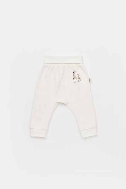 Set 2 pantaloni bebe unisex Girafa, BabyCosy, 100% bumbac organic