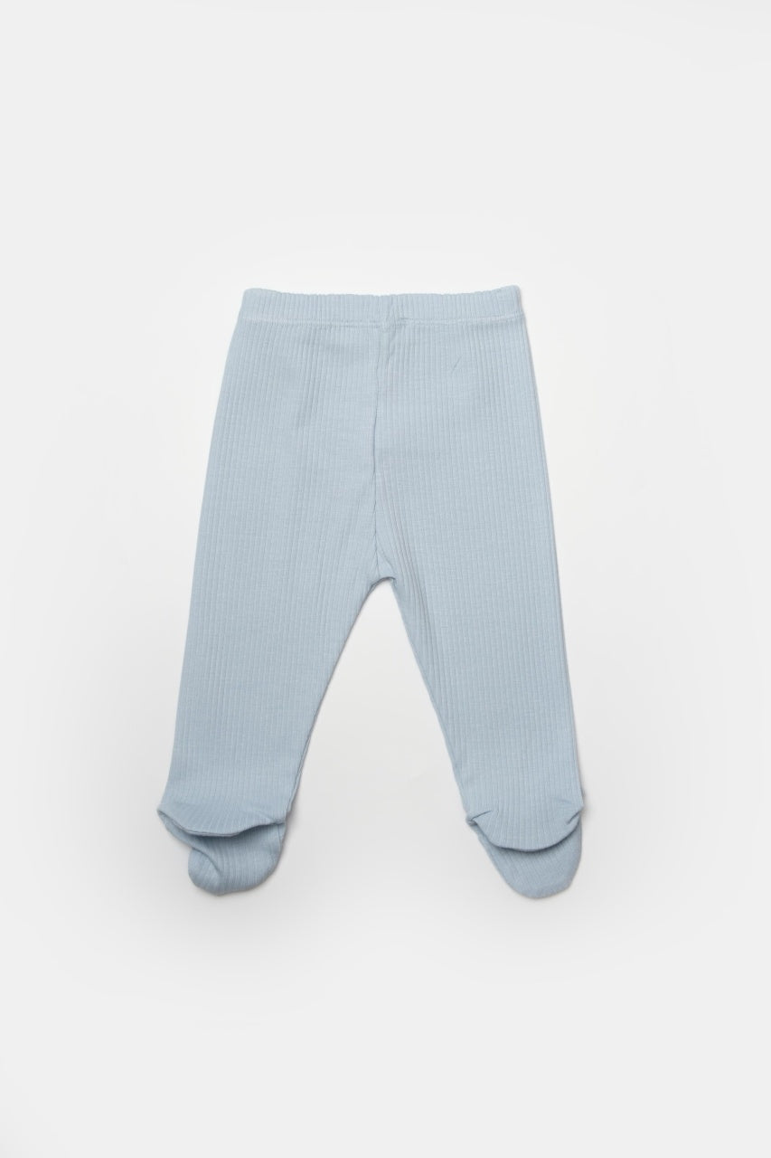 Set 2 pantaloni cu botosei Bamboo, blue, BabyCosy, 50%bumbac+50% bambus