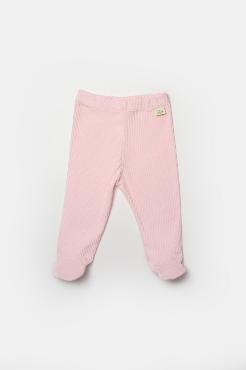 Set 2 pantaloni cu botosei Bamboo, roz, BabyCosy, 50%bumbac+50% bambus