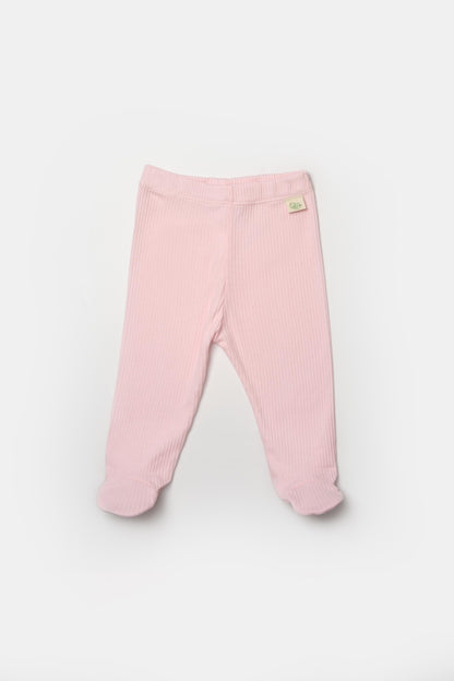 Set 2 pantaloni cu botosei Bamboo, roz, BabyCosy, 50%bumbac+50% bambus