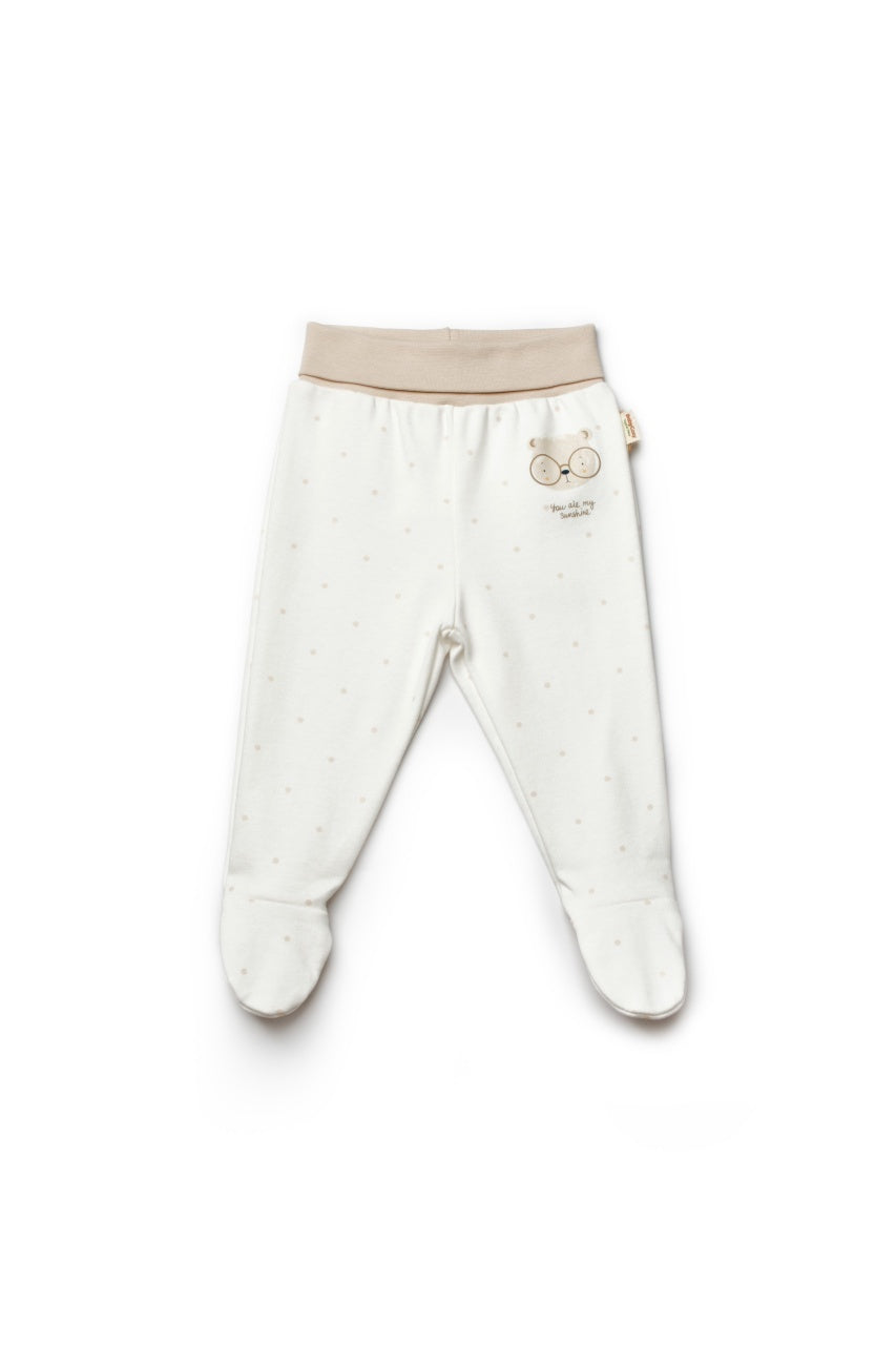 Set 2 pantaloni cu botosei bebe TeddyBear, BabyCosy, 100% bumbac organic