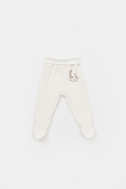 Set 2 pantaloni cu botosei bebe unisex Girafa, BabyCosy, 100% bumbac organic