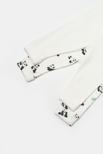 Set 2 pantaloni Panda, BabyCosy, 50%bumbac+50% bambus