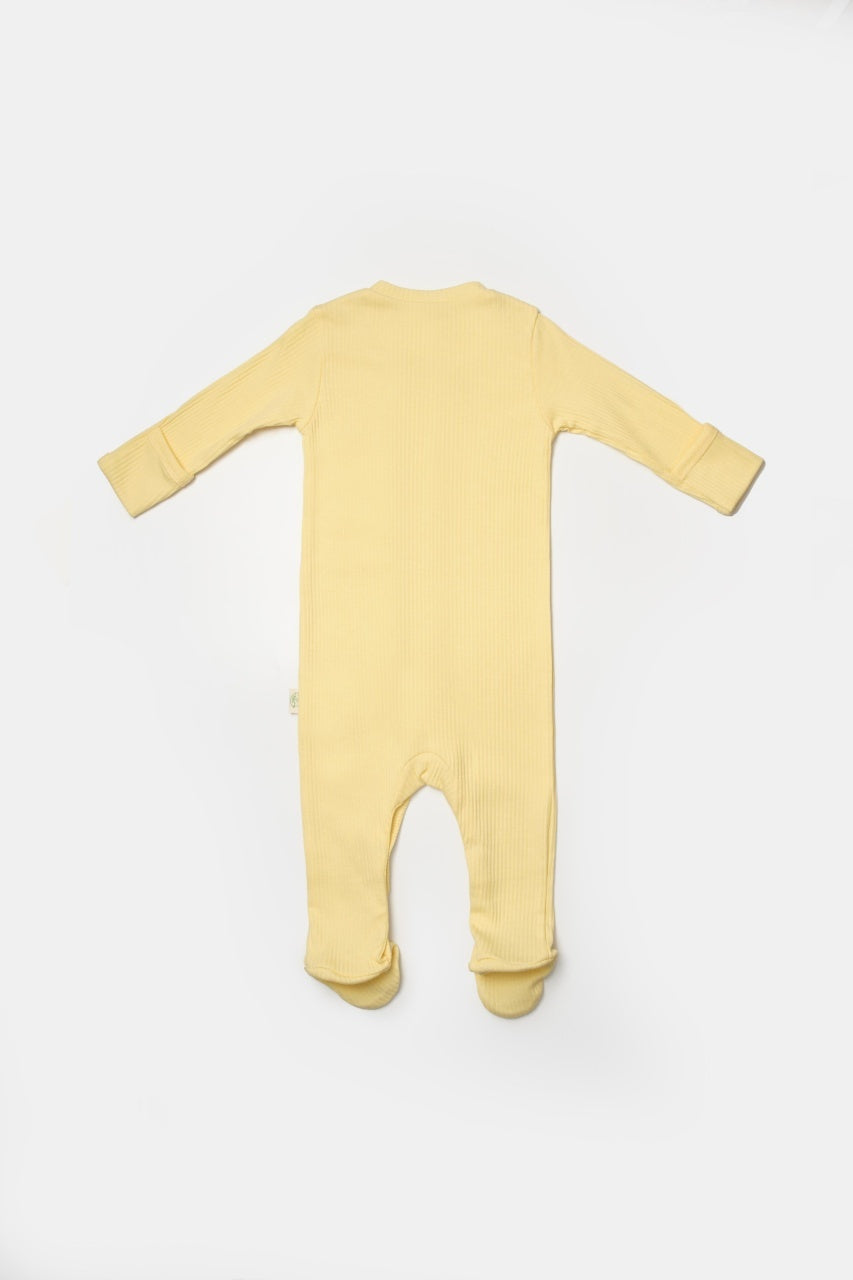 Set 2 salopete lungi Bamboo, galben, BabyCosy, 50%bumbac+50% bambus