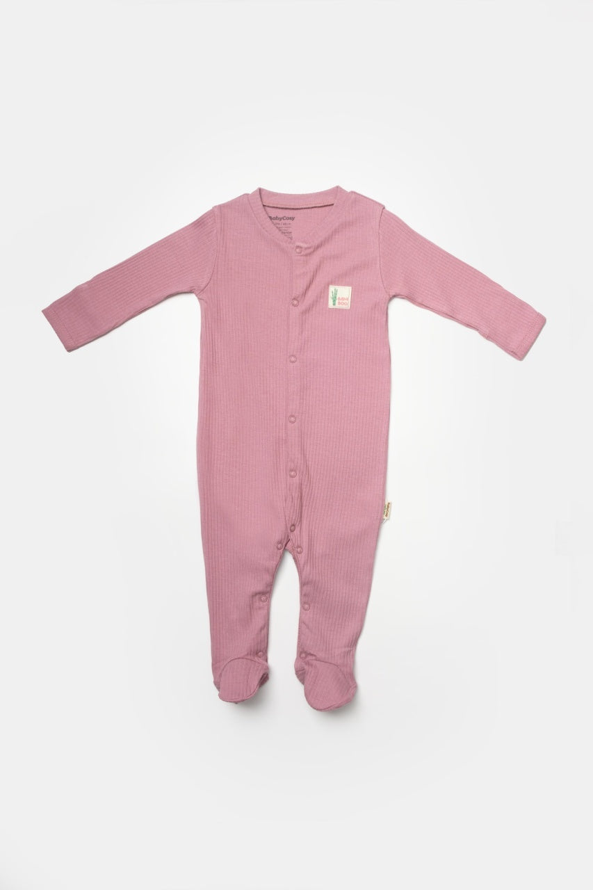 Set 2 salopete lungi Bamboo, roz, BabyCosy, 50%bumbac+50% bambus