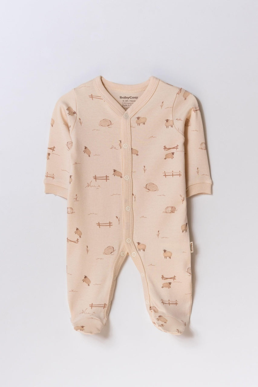 Set 2 salopete lungi, Lamb, BabyCosy, 100% bumbac organic
