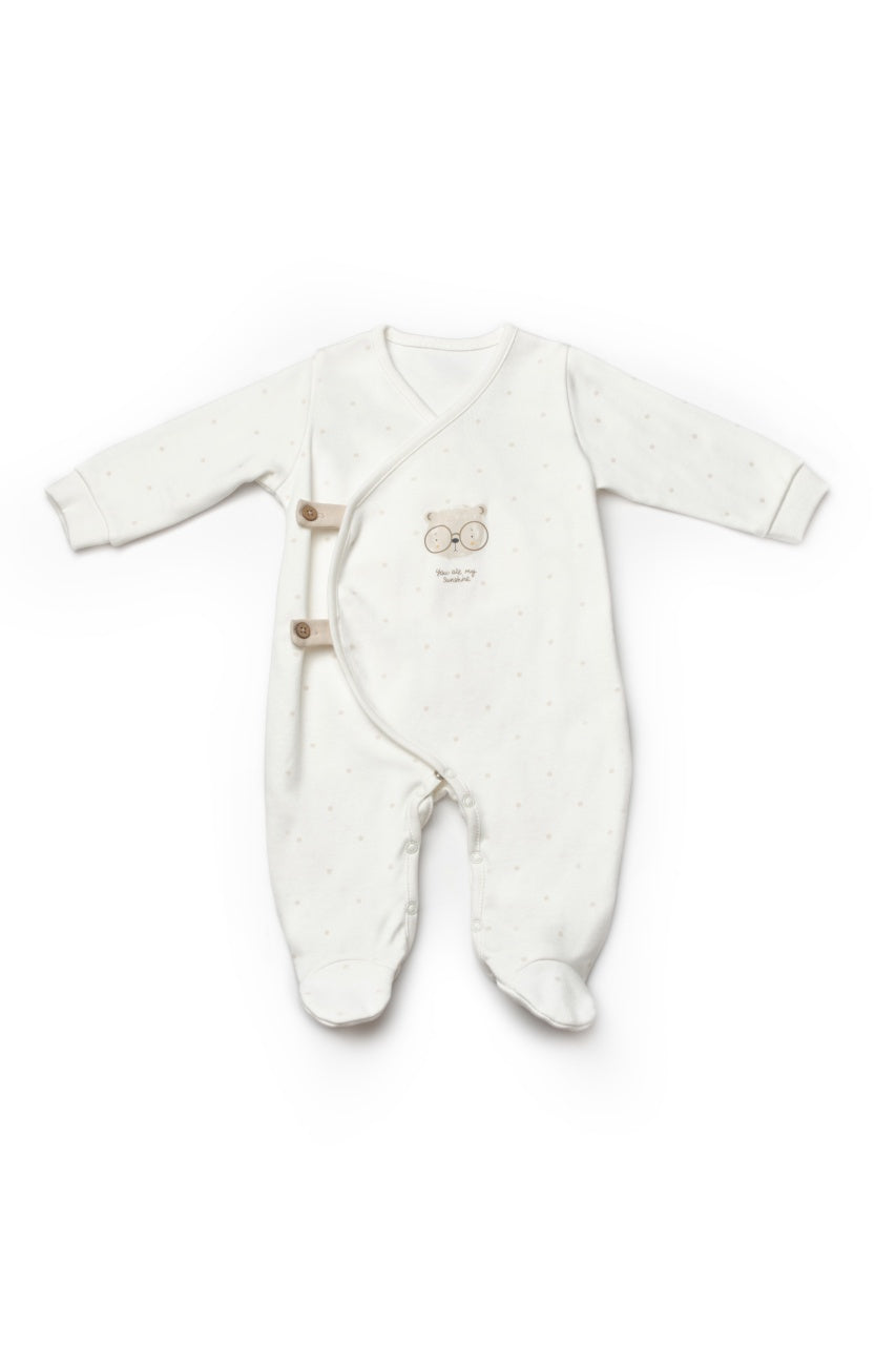 Set 2 salopete petrecute TeddyBear, 100%bumbac organic, BabyCosy