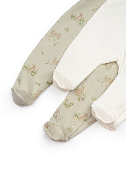 Set 2 salopete Rabbit, 100%bumbac organic, BabyCosy