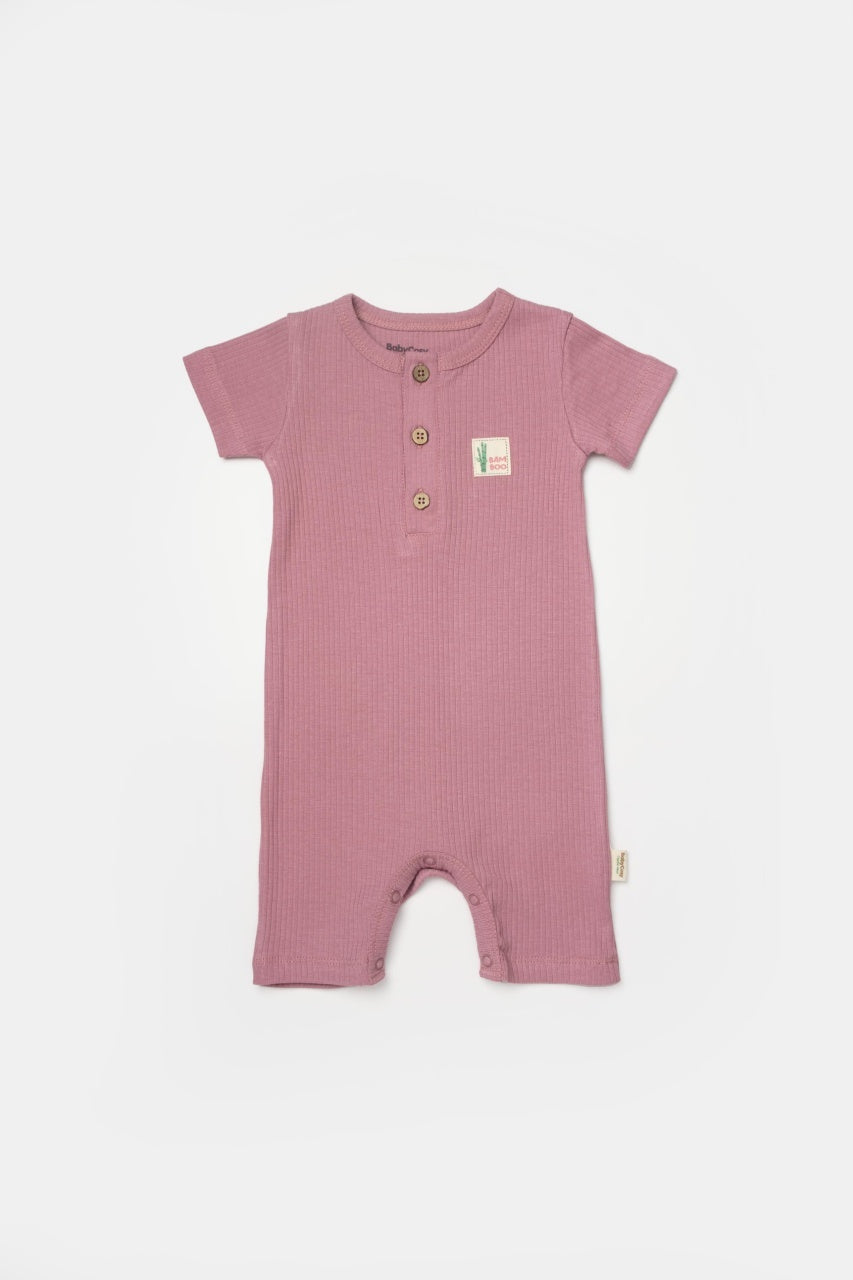 Set 2 salopete scurte Bamboo, roz, BabyCosy, 50%bumbac+50% bambus