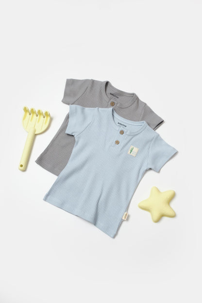 Set 2 tricouri Bamboo, blue, BabyCosy, 50% bumbac+50%bambus