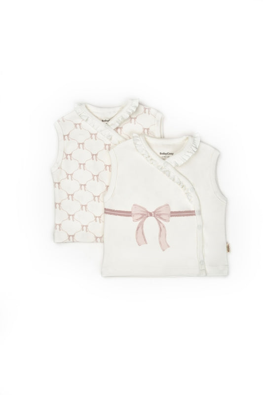 Set 2 vestute pentru bebelusi, powder, BabyCosy Organic Wear - Vesta