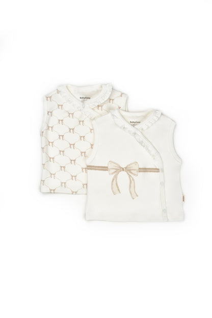 Set 2 vestute pentru bebelusi, stone, BabyCosy Organic Wear