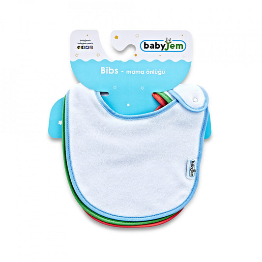 Set 3 bavete BabyJem, cu capse, din bumbac - Baveta