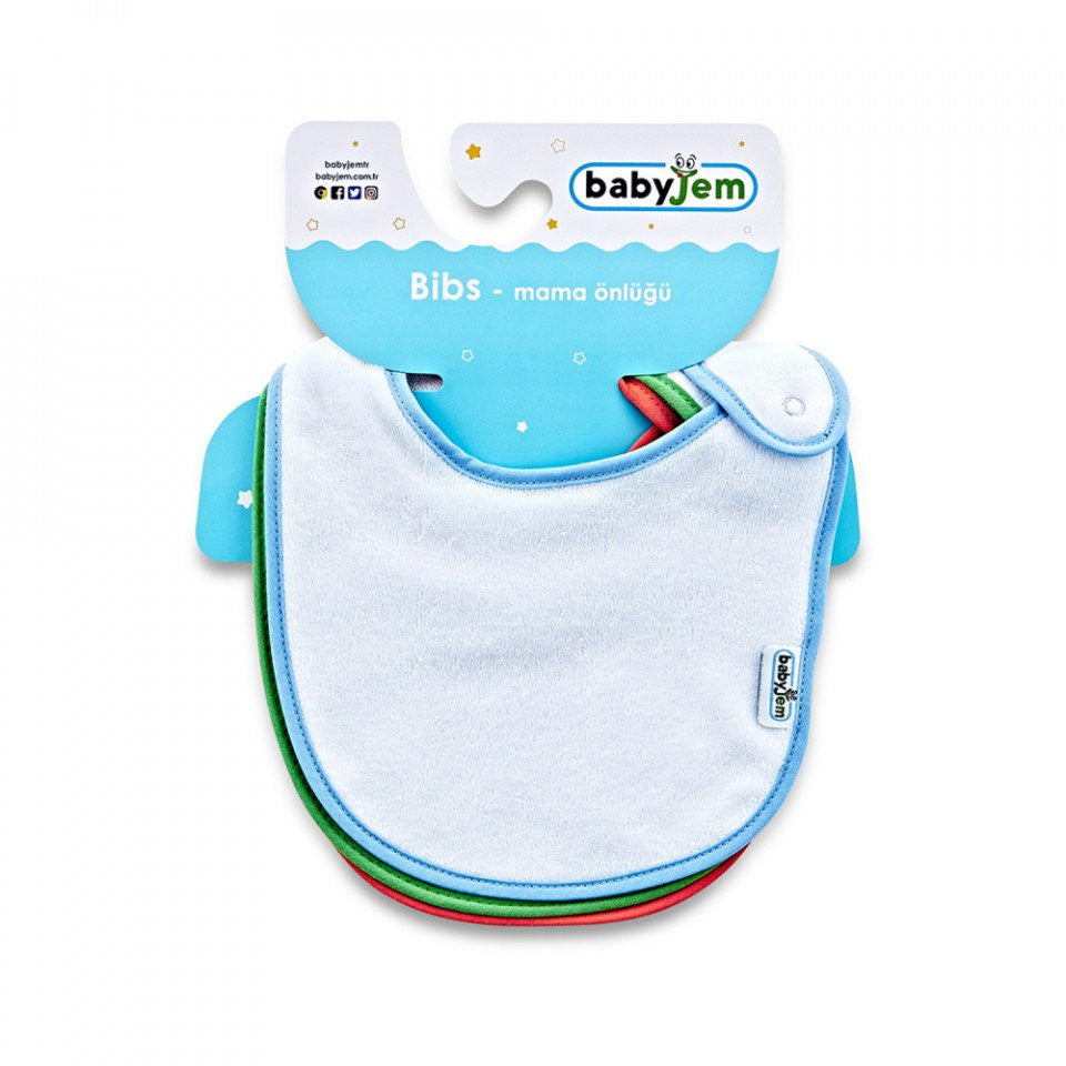 Set 3 bavete BabyJem, cu capse, din bumbac