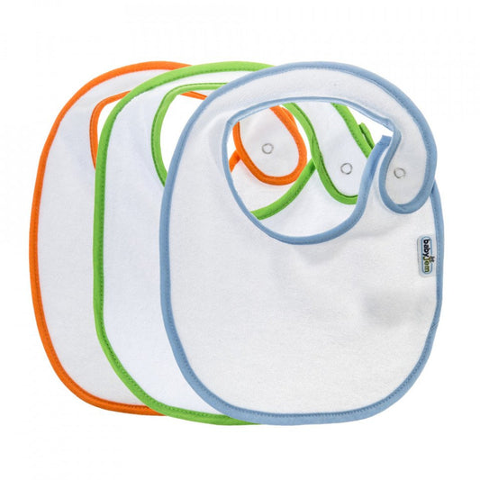 Set 3 bavete BabyJem, cu capse, din bumbac - Baveta