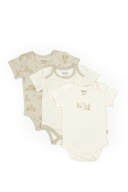 Set 3 body Rabbit, BabyCosy, 100% bumbac