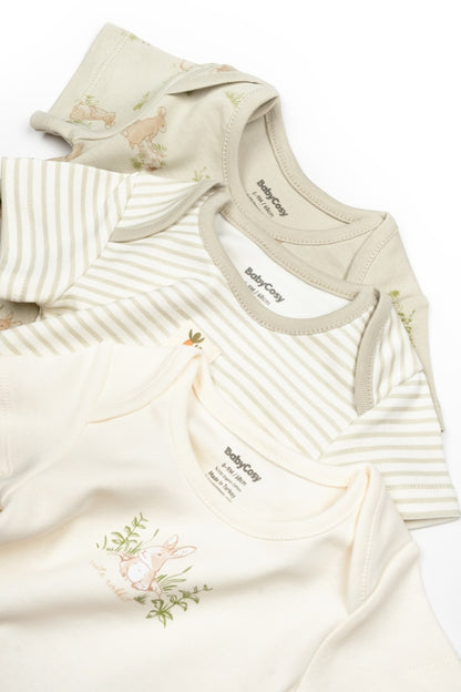 Set 3 body Rabbit, BabyCosy, 100% bumbac