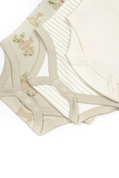 Set 3 body Rabbit, BabyCosy, 100% bumbac