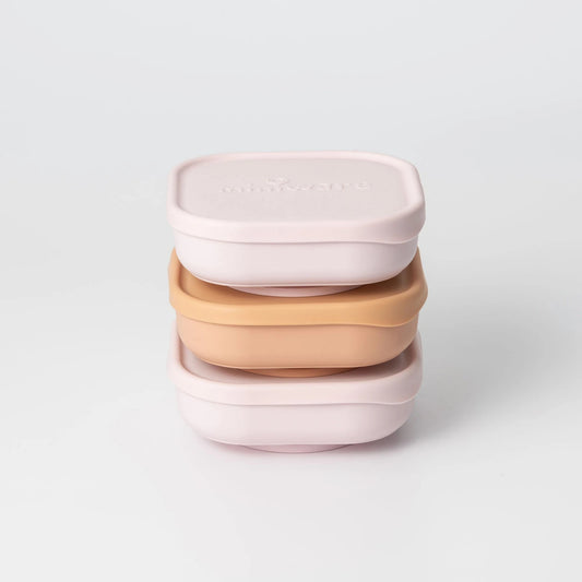 Set 3 boluri pentru hrana bebelusi Miniware Snack Bowl, 100% din materiale naturale biodegradabile, Cotton Candy+Toffee+Vanilla -