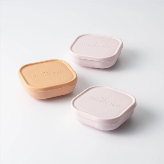 Set 3 boluri pentru hrana bebelusi Miniware Snack Bowl, 100% din materiale naturale biodegradabile, Cotton Candy+Toffee+Vanilla -