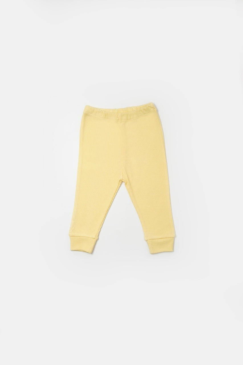 Set 3 piese:bluza, pantaloni si caciulita Bamboo, galben, BabyCosy, 50% bumbac+50%bambus