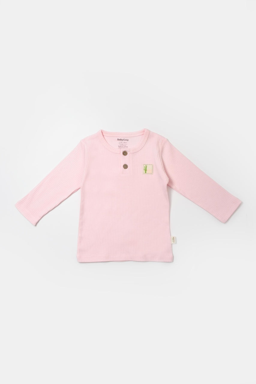 Set 3 piese:bluza, pantaloni si caciulita Bamboo, roz, BabyCosy, 50% bumbac+50%bambus