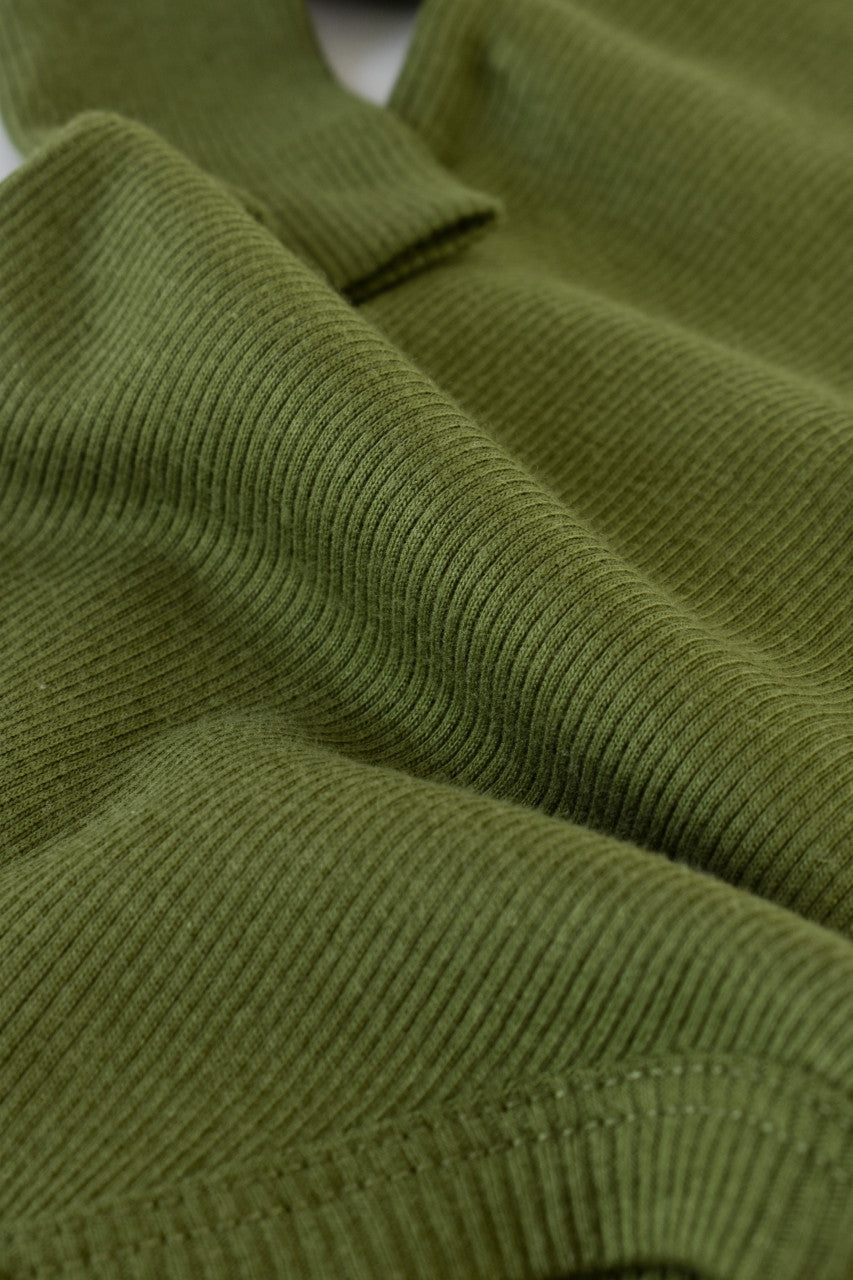 Set 3 piese: body cu maneca lunga, pantaloni lungi si caciulita din bumbac organic si modal - Verde, BabyCosy