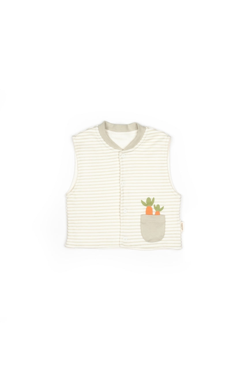 Set 3 piese: body, pantalon si vesta Rabbit, 100% bumbac organic, BabyCosy