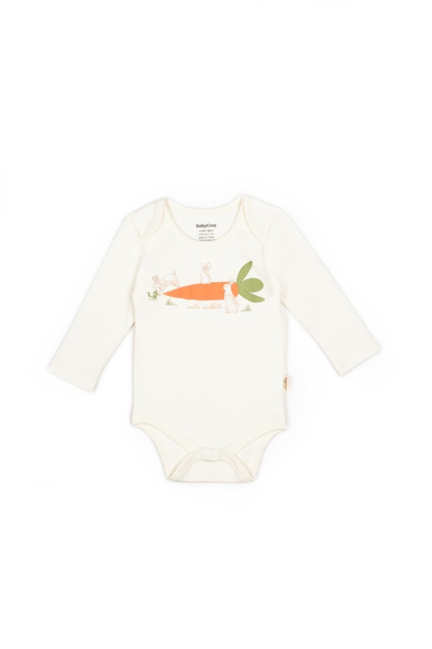 Set 3 piese: body, pantalon si vesta Rabbit, 100% bumbac organic, BabyCosy