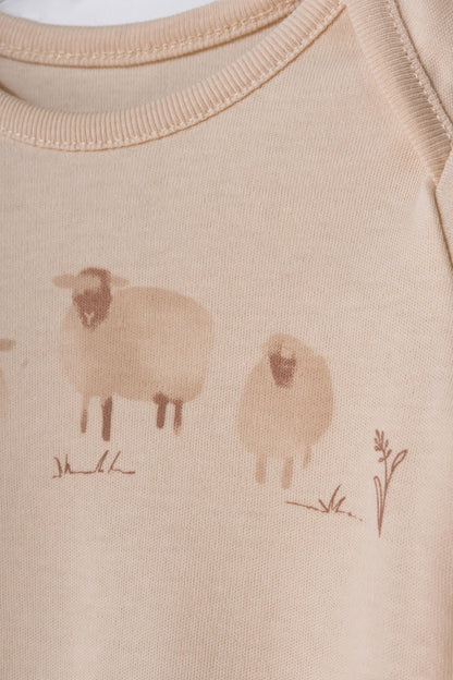 Set 3 piese nou nascut, Lamb, BabyCosy, 100%bumbac organic