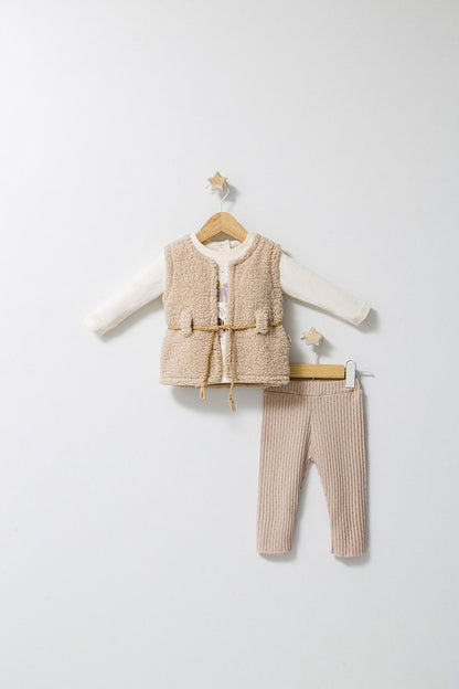 Set 3 piese: pantaloni, bluzita si vestuta eleganta pentru bebelusi Fun Penguin, Tongs baby