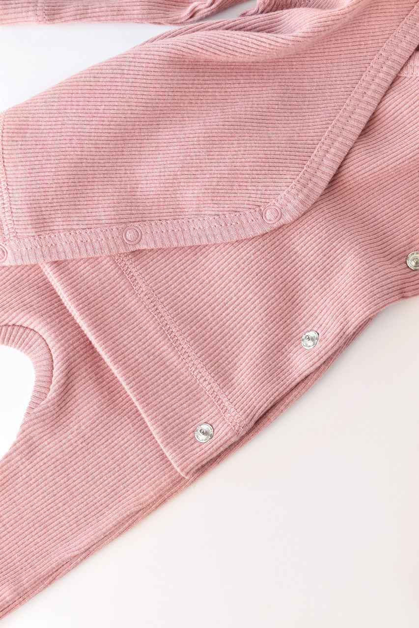 Set 4 piese: bluza, pantaloni, caciulita si manusi din bumbac organic si modal - Rose, BabyCosy
