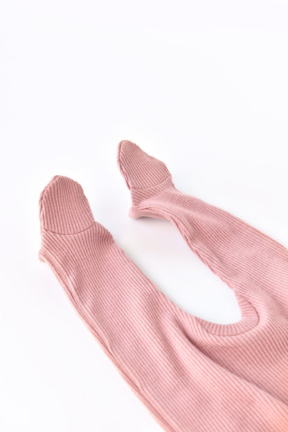 Set 4 piese: bluza, pantaloni, caciulita si manusi din bumbac organic si modal - Rose, BabyCosy