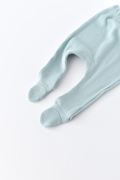 Set 4 piese: bluza, pantaloni, caciulita si manusi din bumbac organic si modal - Mint, BabyCosy