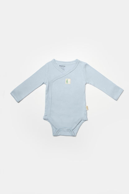 Set 4 piese:body, pantaloni, baveta si caciulita Bamboo, bleu, BabyCosy, 50% bumbac+50%bambus