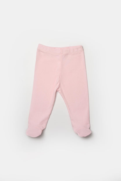 Set 4 piese:body, pantaloni, baveta si caciulita Bamboo, roz, BabyCosy, 50% bumbac+50%bambus