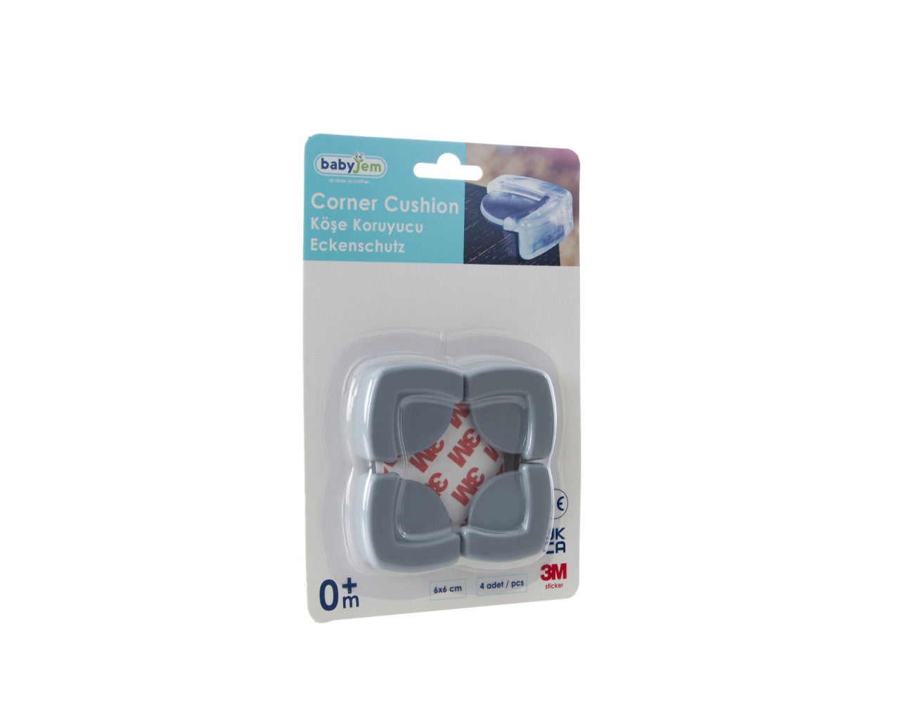 Set 4 protectii pentru colturi mobila BabyJem, gri