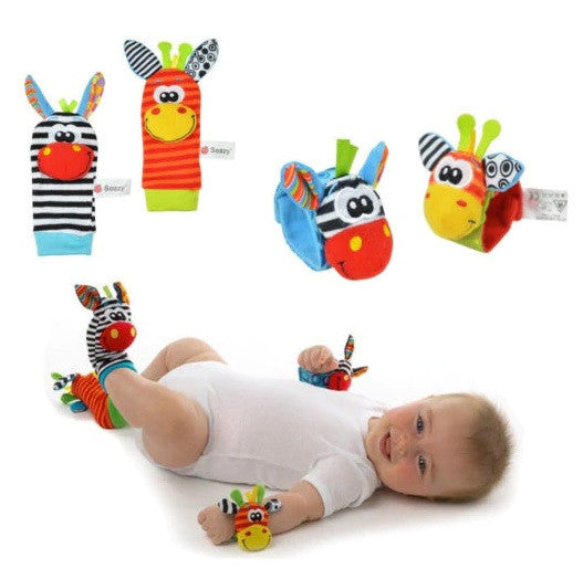 Set 4 zornaitori, pentru bebelusi, bratari si sosetute Drool
