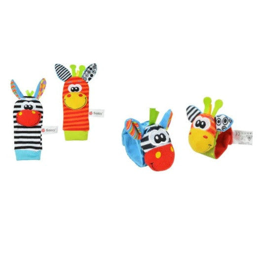 Set 4 zornaitori, pentru bebelusi, bratari si sosetute Drool