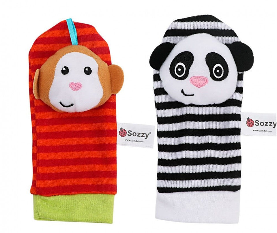 Set 4 zornaitori, pentru bebelusi, bratari si sosetute - model 2 Drool