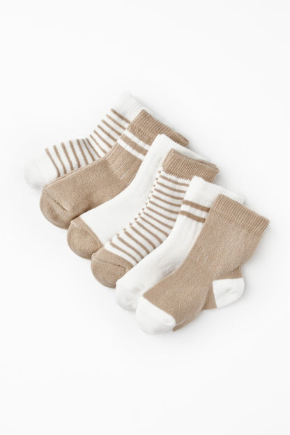 Set 6 perechi ciorapi nou-născut, mink, BabyCosy
