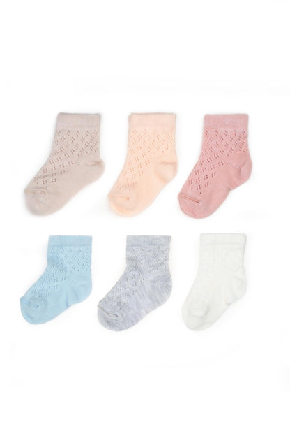 Set 6 perechi ciorapi nou-născut, mix, BabyCosy