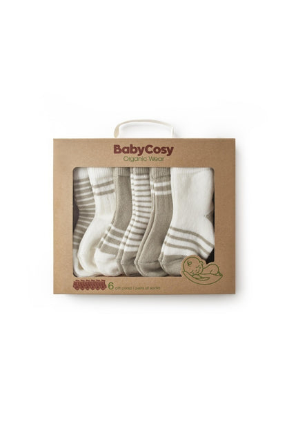 Set 6 perechi ciorapi nou-născut, verde, BabyCosy
