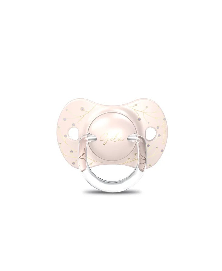 Set biberon 270ml + suzetă 0-6m + lănțișor Roz Gold Premium