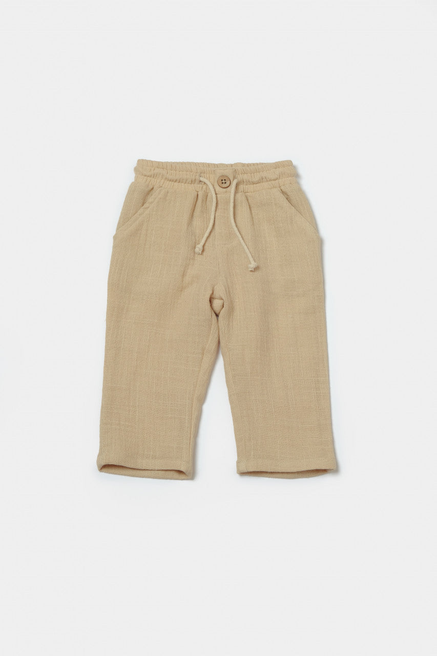 Set bluza cu gluga si pantaloni, Winter muselin, 100% bumbac - Apricot, BabyCosy