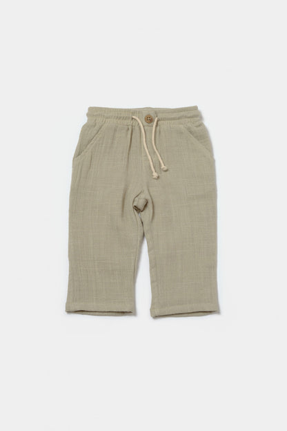 Set bluza cu gluga si pantaloni, Winter muselin, 100% bumbac - Verde, BabyCosy