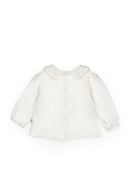 Set bluză cu volănaș și pantalonași, Bow, BabyCosy, 100%bumbac organic
